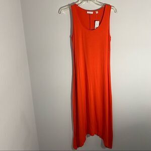 New York & Company Women’s Sleeveless Scoop Neck Orange Maxi Dress
